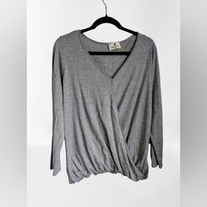 BOGO NWOT- Betsey's Boutique Heather Gray Long Sleeve Crossover Top- S